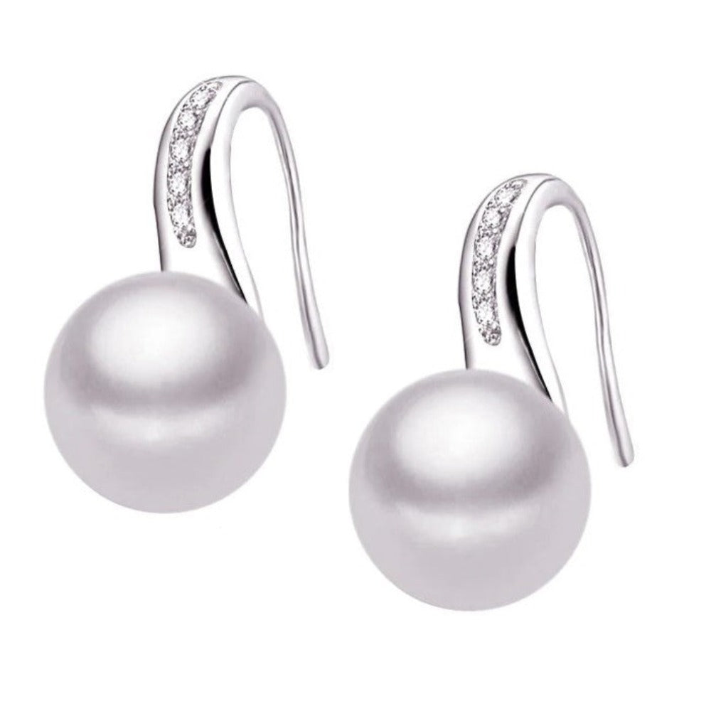 Stunning French Hook Drop Earrings made with Genuine Freshwater Pearls-4