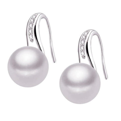 Stunning French Hook Drop Earrings made with Genuine Freshwater Pearls-4