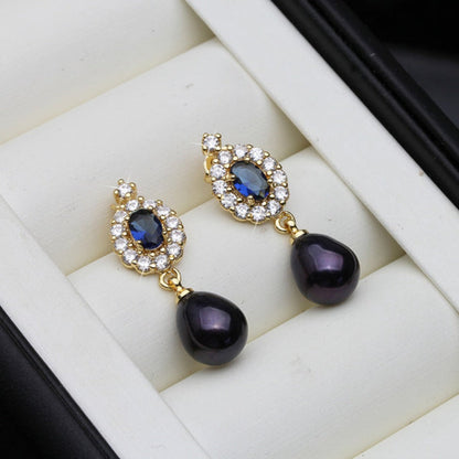 Genuine Freshwater Pearl Statement Drop Earrings in Gold-1
