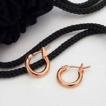18ct Heavy Rose Gold Plated  6mm (Babies) & 9mm (Children's) Hoop Earrings - USA Made-3
