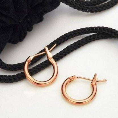 18ct Heavy Rose Gold Plated  6mm (Babies) & 9mm (Children's) Hoop Earrings - USA Made-2