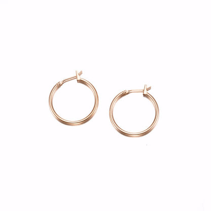18ct Heavy Rose Gold Plated Hoop Earrings - USA Made-2