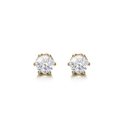 18ct Heavy Yellow Gold Plated Simulated Diamond Stud Earring-0