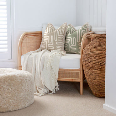 Cushion Cover-Coastal Fringe-Maze Taupe-45cm x 45cm