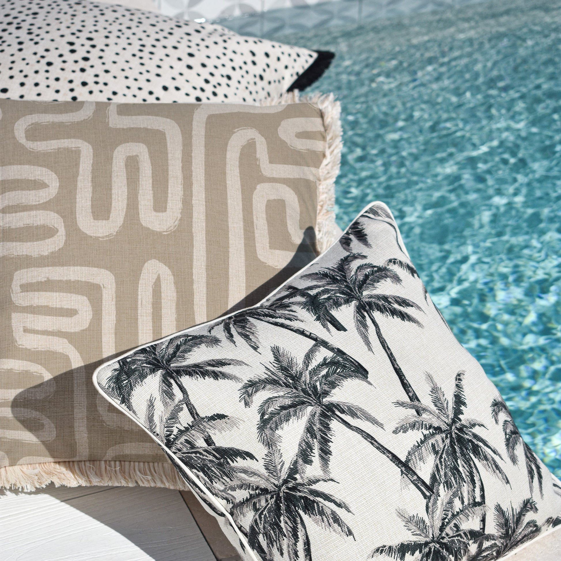 Cushion Cover-Coastal Fringe-Maze Taupe-45cm x 45cm