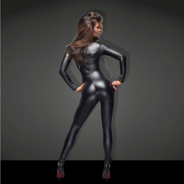 Powerwetlook Overall Leash Two-Way Zipper Catsuit-1