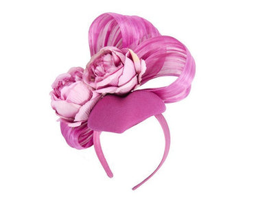 Bespoke Fuchsia Winter fascinator-1