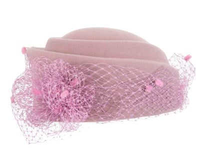 Large dusty pink felt beret hat