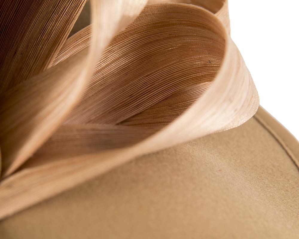 Twisted beige felt fascinator by Fillies Collection-2