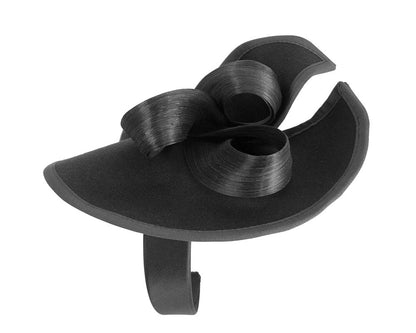 Twisted black felt fascinator by Fillies Collection-2