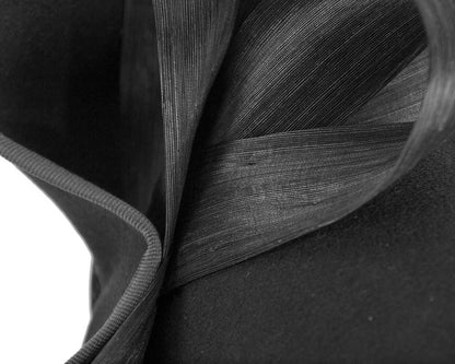Twisted black felt fascinator by Fillies Collection-5
