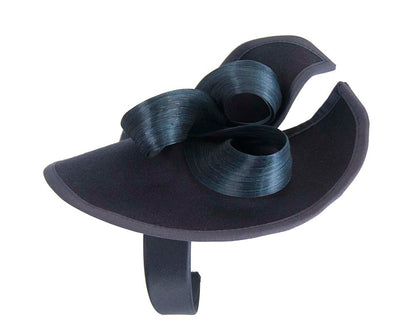 Twisted navy felt fascinator by Fillies Collection