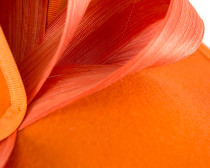 Twisted orange felt fascinator by Fillies Collection-2