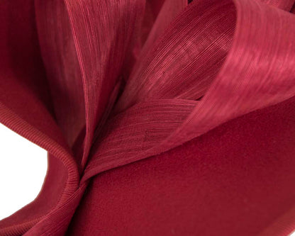 Twisted red felt fascinator by Fillies Collection