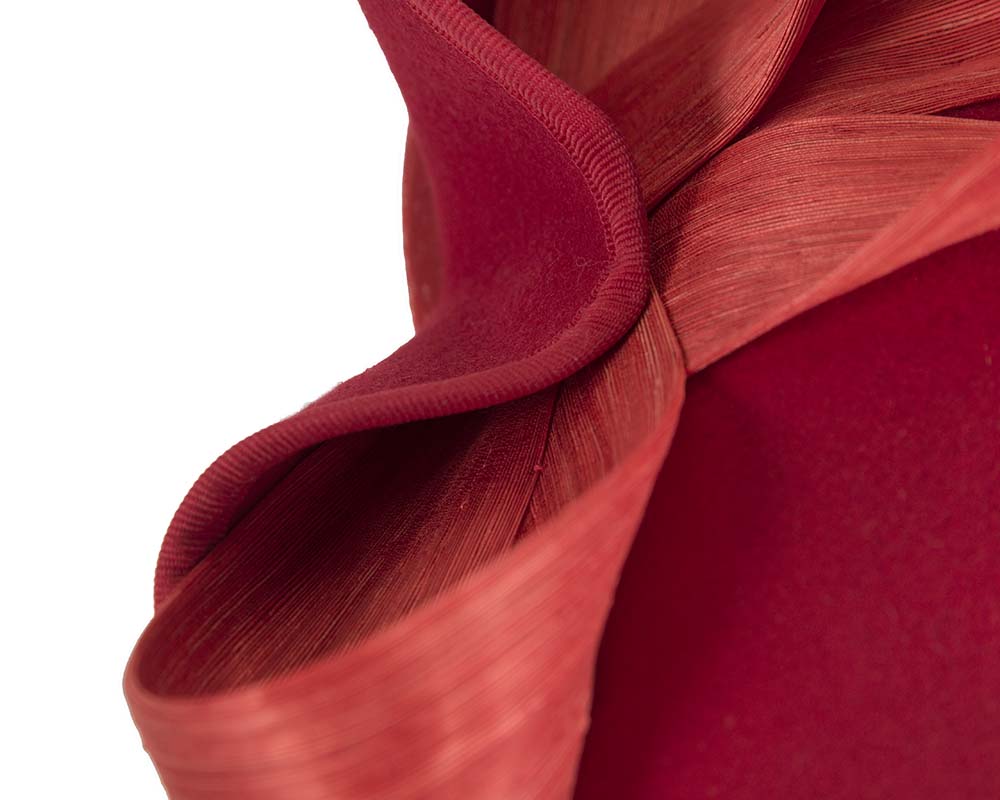 Twisted red & orange felt fascinator by Fillies Collection-4