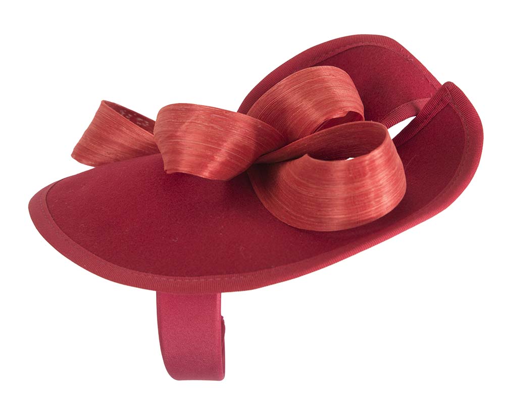 Twisted red & orange felt fascinator by Fillies Collection-2