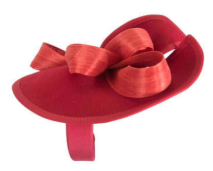 Twisted red & orange felt fascinator by Fillies Collection-2
