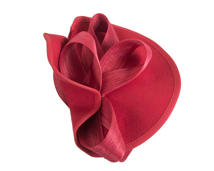 Twisted red felt fascinator by Fillies Collection