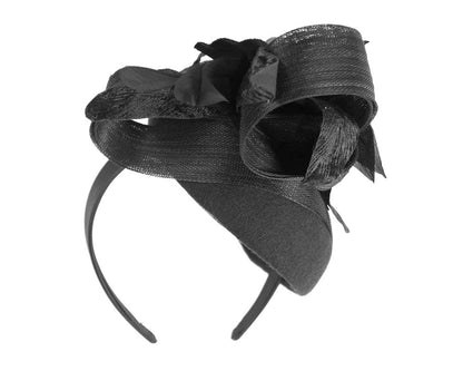 Tall black winter racing pillbox fascinator by Fillies Collection-3