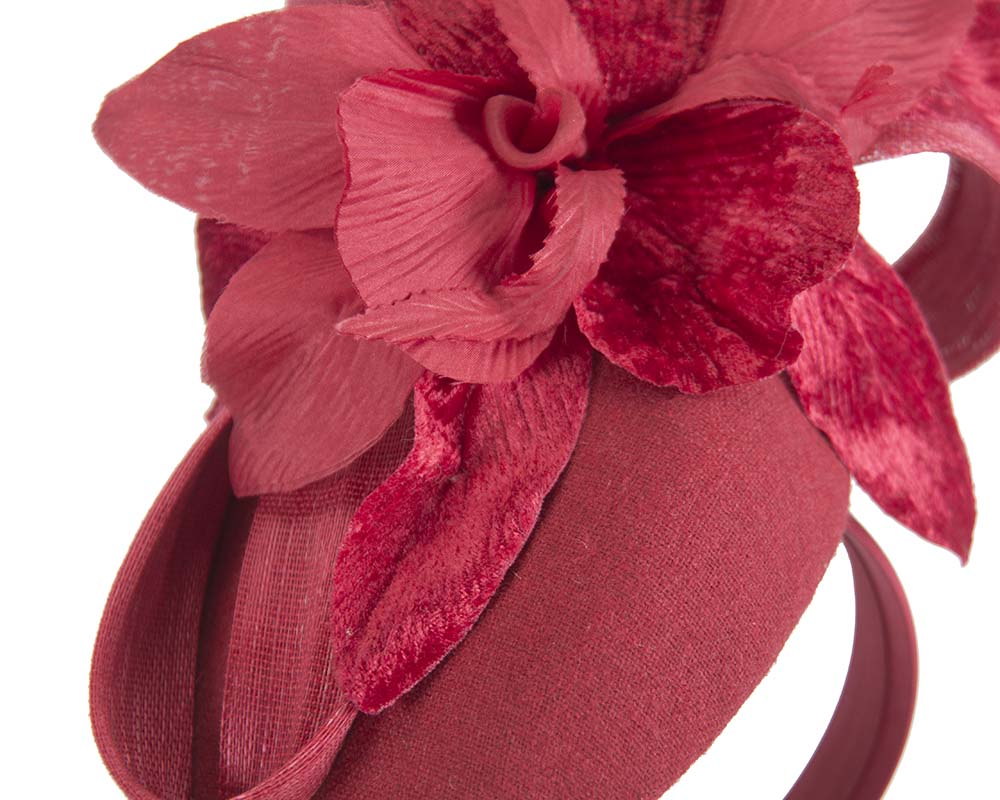 Tall red winter racing pillbox fascinator by Fillies Collection-3
