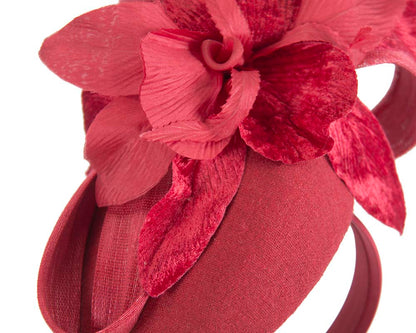 Tall red winter racing pillbox fascinator by Fillies Collection-3