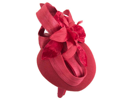 Tall red winter racing pillbox fascinator by Fillies Collection-5