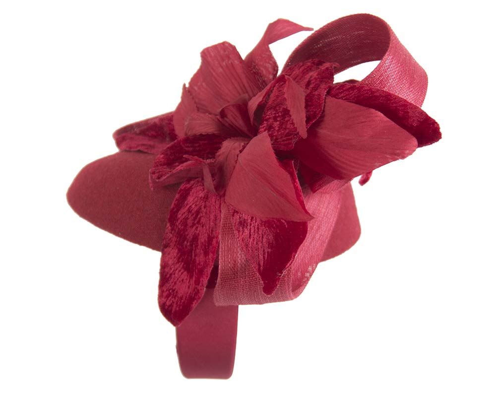 Tall red winter racing pillbox fascinator by Fillies Collection-4