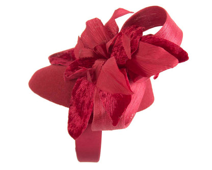 Tall red winter racing pillbox fascinator by Fillies Collection-4
