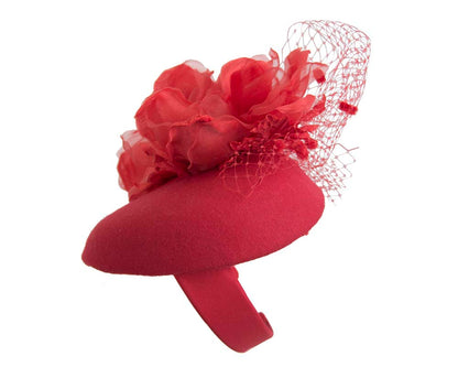Red pillbox with large flower by Fillies Collection-2