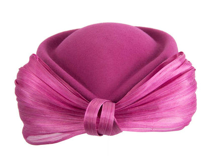 Fuchsia Jackie Onassis style felt beret by Fillies Collection-6