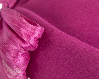 Fuchsia Jackie Onassis style felt beret by Fillies Collection-7