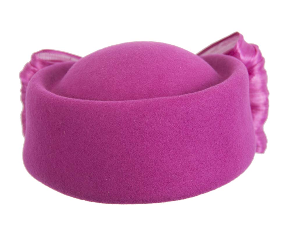 Fuchsia Jackie Onassis style felt beret by Fillies Collection-4