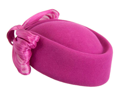 Fuchsia Jackie Onassis style felt beret by Fillies Collection-5