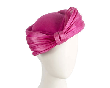 Fuchsia Jackie Onassis style felt beret by Fillies Collection-1