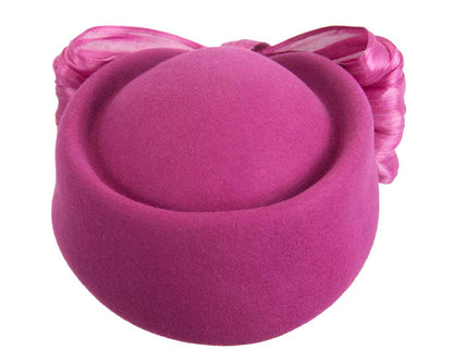 Fuchsia Jackie Onassis style felt beret by Fillies Collection-2