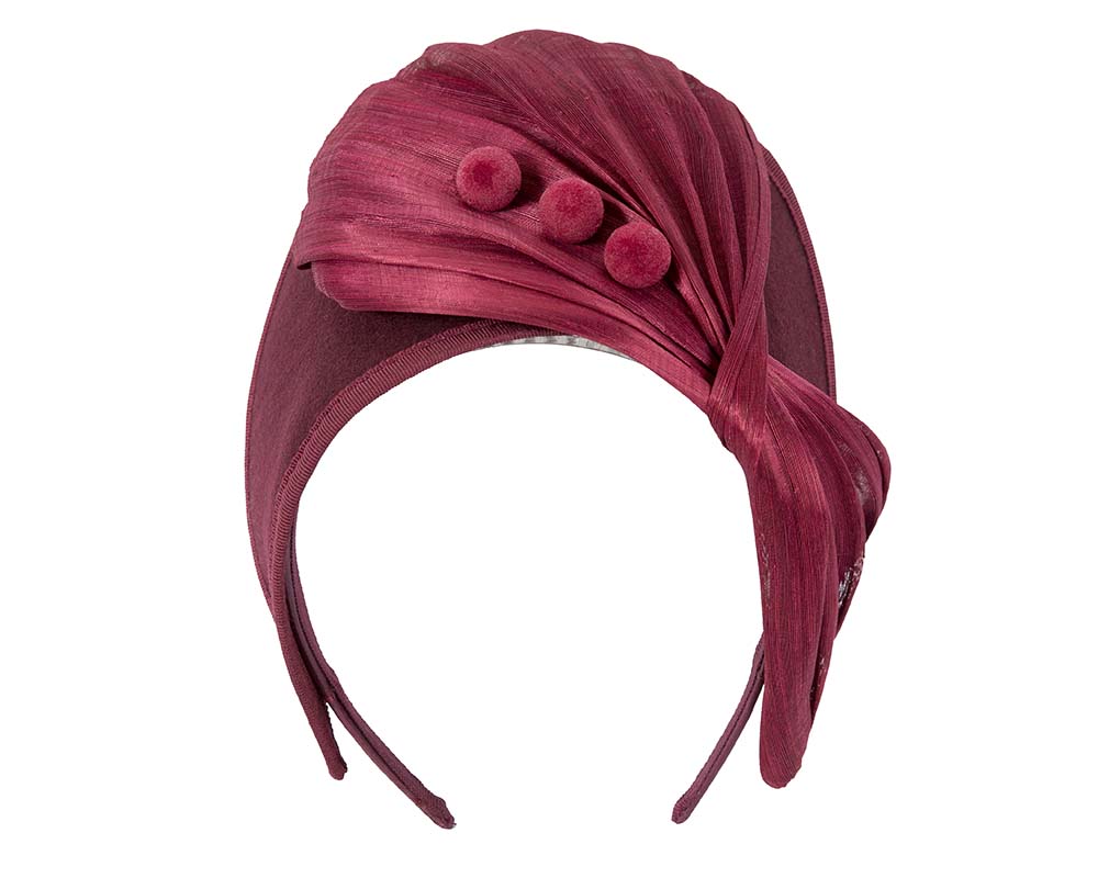 Burgundy wine crown winter fascinator by Fillies Collection