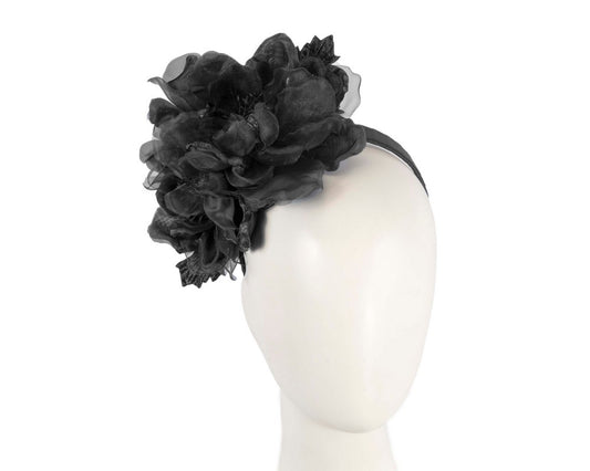 Black flower fascinator by Fillies Collection-0