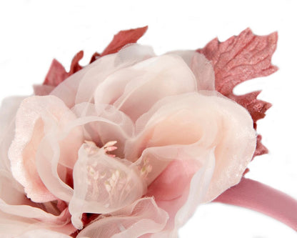 Dusty Pink flower fascinator by Fillies Collection