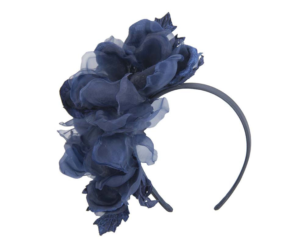 Navy flower fascinator by Fillies Collection F653-1