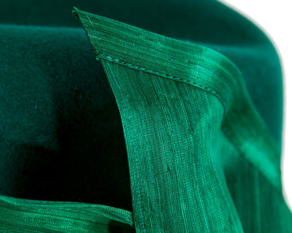Green ladies winter fashion felt fedora hat by Fillies Collection F660-4