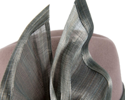Grey ladies winter fashion felt fedora hat by Fillies Collection-4