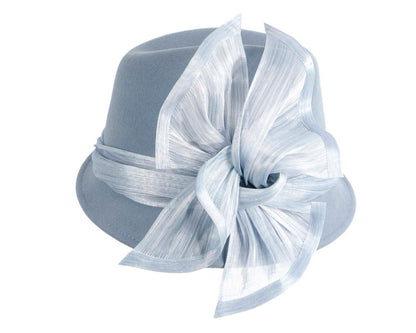 Light blue ladies winter fashion felt fedora hat by Fillies Collection F660-3