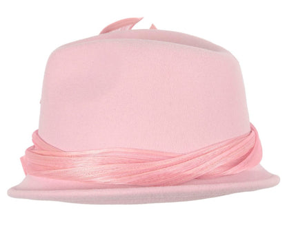 Pink ladies winter fashion felt fedora hat by Fillies Collection