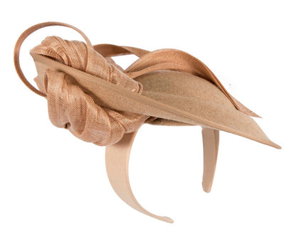 Beige plate with bow winter fascinator by Fillies Collection