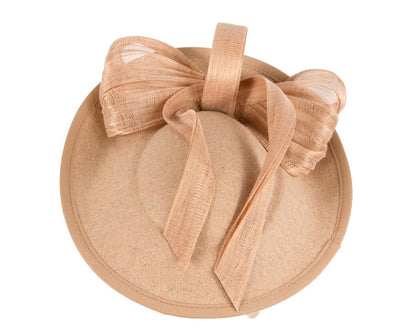 Beige plate with bow winter fascinator by Fillies Collection