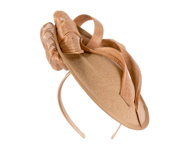Beige plate with bow winter fascinator by Fillies Collection