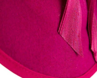 Fuchsia plate with bow winter fascinator by Fillies Collection