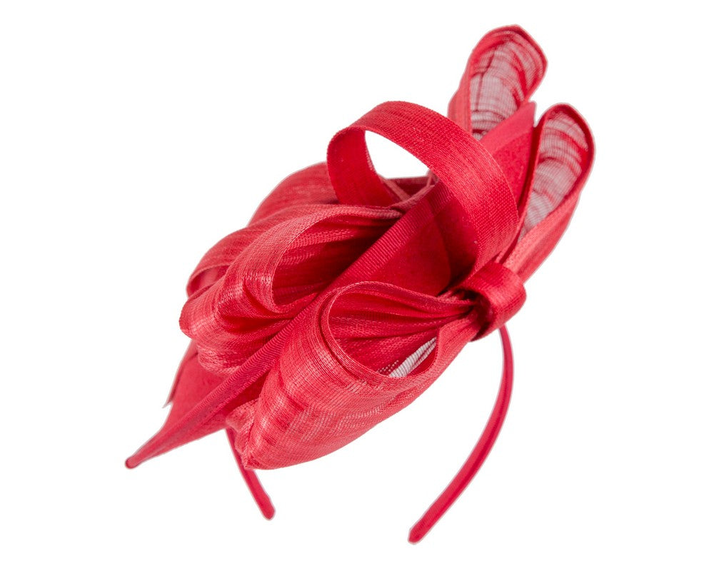 Red plate with bow winter fascinator by Fillies Collection-3