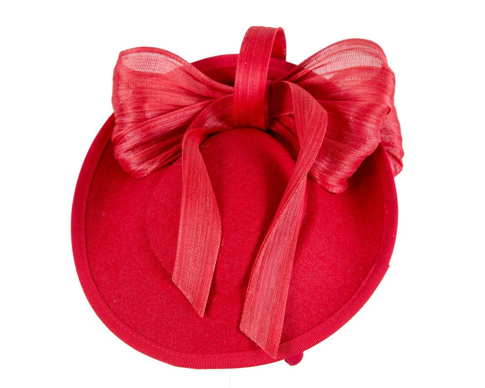 Red plate with bow winter fascinator by Fillies Collection-2