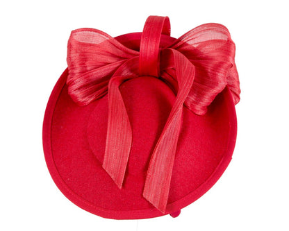 Red plate with bow winter fascinator by Fillies Collection-2